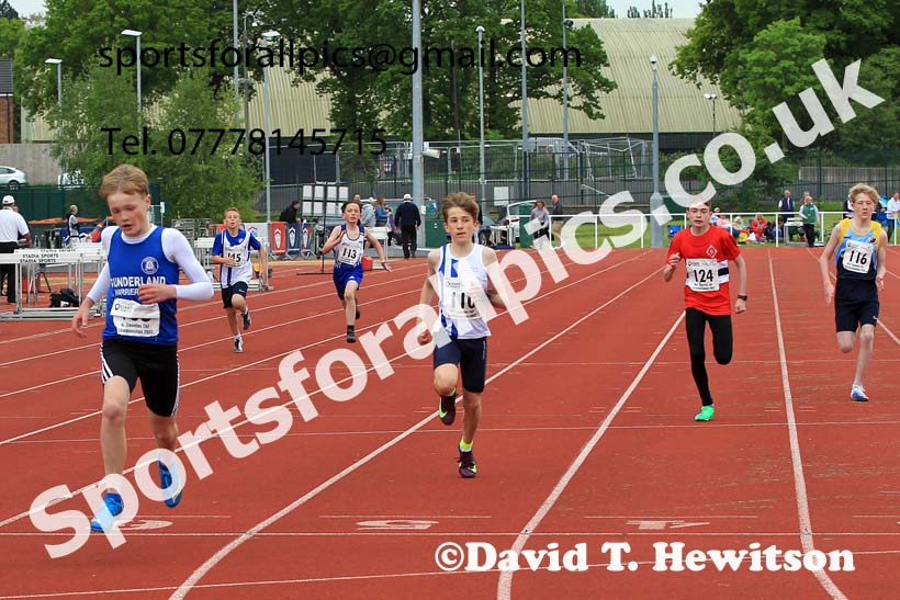 Men and Boys 100 metres, 2022 North Eastern Track and Field Champs., Middlesbrough. David T. Hewitson/Sports for All Pics